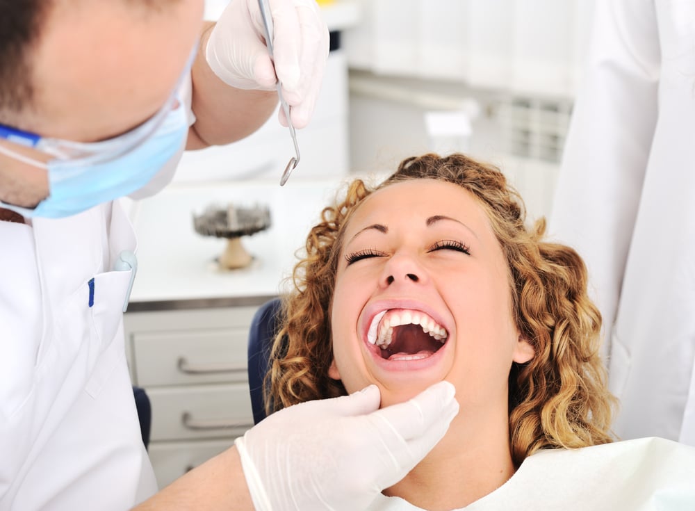 Teeth checkup at dentists office